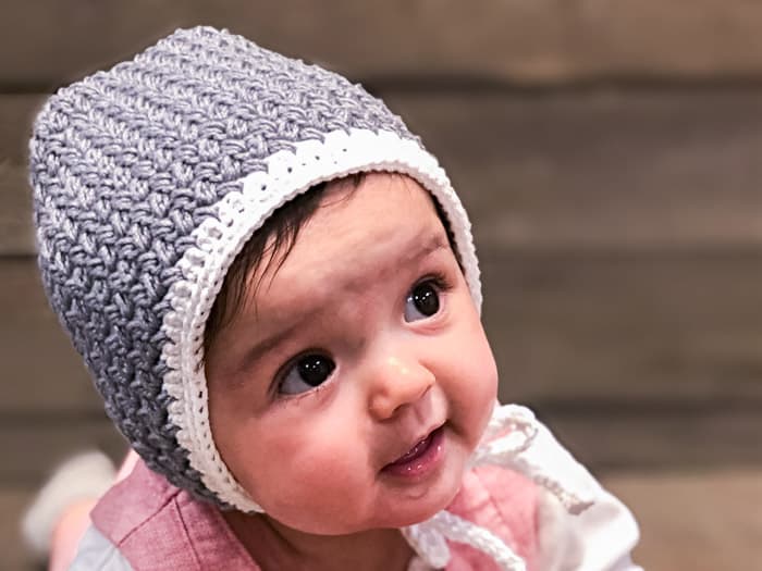 Modern Baby Bonnet with Ties