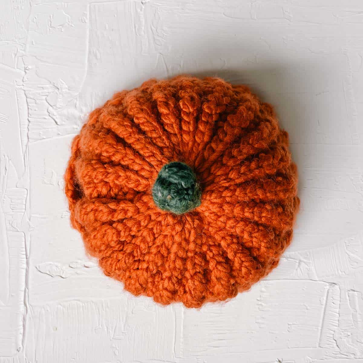 Chunky crochet pumpkin hat for kids.