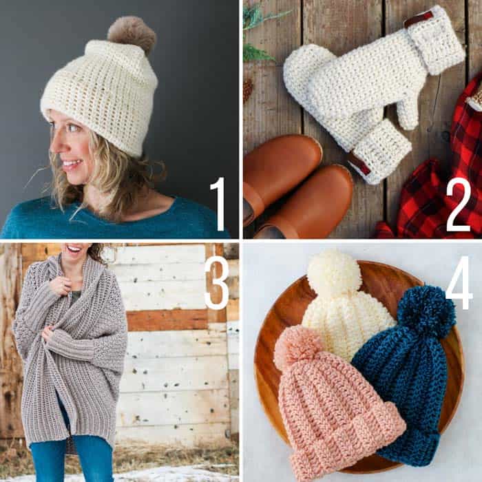 Collection of knit looking crochet projects.